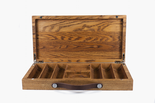 Custom Engraved Walnut Poker Case for 300 Chips